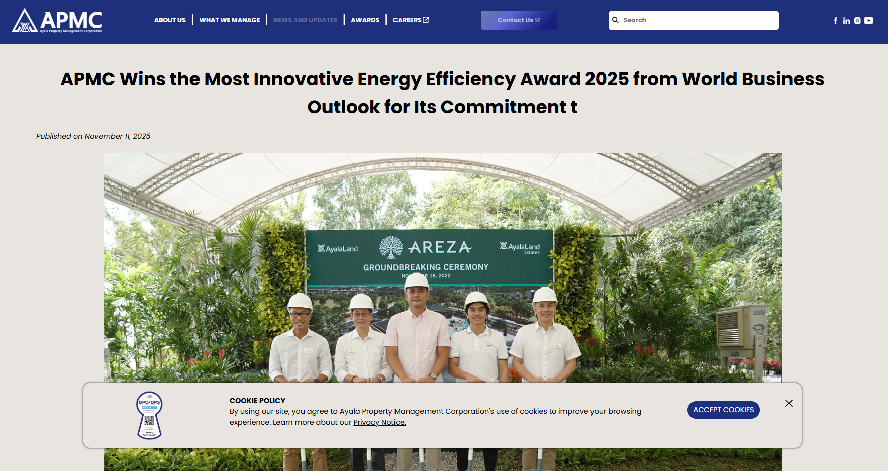 APMC Wins the Most Innovative Energy Efficiency Award 2025 from World